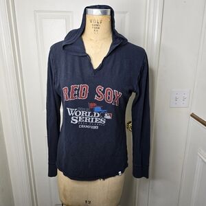 Red Sox 47‎ Brand Navy Long Sleeve Hoodie Graphic Shirt L